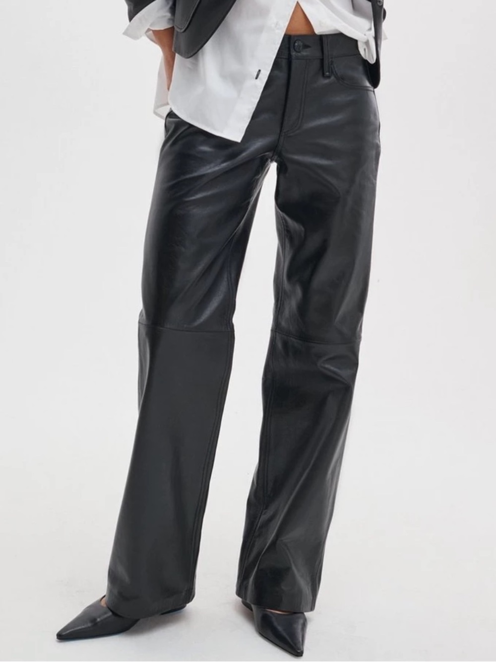 rag & bone Women’s Cam Relax Fit Black Leather NEW WITH TAGS SIZE: 28 - Picture 13 of 13